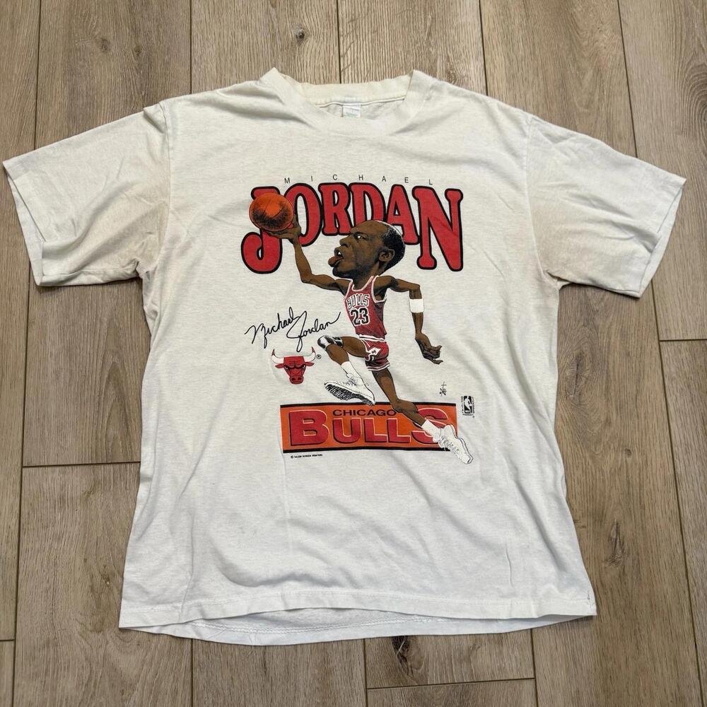 Michael Jordan T Shirt Chicago Bulls Nba Salem Caricature 23 M 1980S